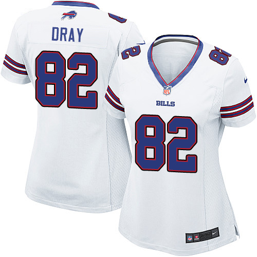 Women's Elite Jim Dray Nike Jersey White Road - #82 NFL Buffalo Bills